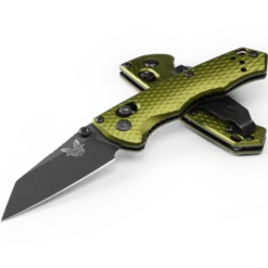 Benchmade Full Immunity Black CPM-M4 Steel Woodland Green Aluminium Handle Folder Knife - 290BK-2