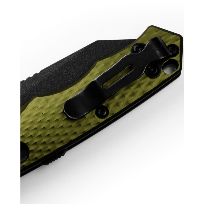 Benchmade Full Immunity Black CPM-M4 Steel Woodland Green Aluminium Handle Folder Knife - 290BK-2 - Image 5