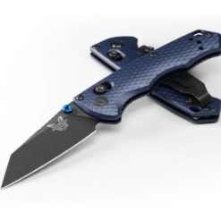 Benchmade Full Immunity Black CPM-M4 Steel Crater Blue Aluminium Handle Folder Knife - 290BK