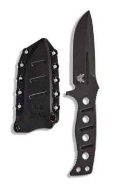 Benchmade ADAMAS CPM-CruWear® Steel Black Fixed Blade Knife, PIM Sheath - 375BK-1