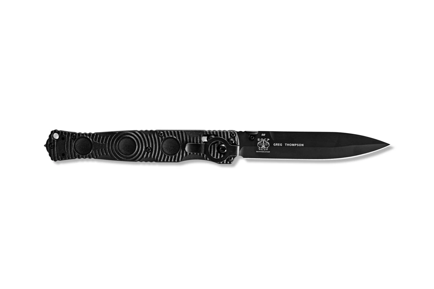 Benchmade Thompson SOCP Black D2 Steel Black Handle Folder Knife - 391BK - Image 2