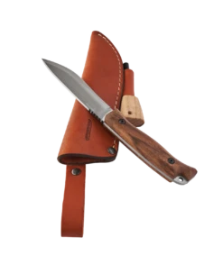 BPS Knives HK1 CSHF Compact Camping & Bushcraft Fixed Blade Knife, Firestarter, Leather Sheath