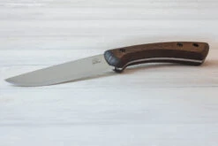 BeaverCraft BSH1 – Traditional Bushcraft Knife (Walnut Handle + Leather Sheath)