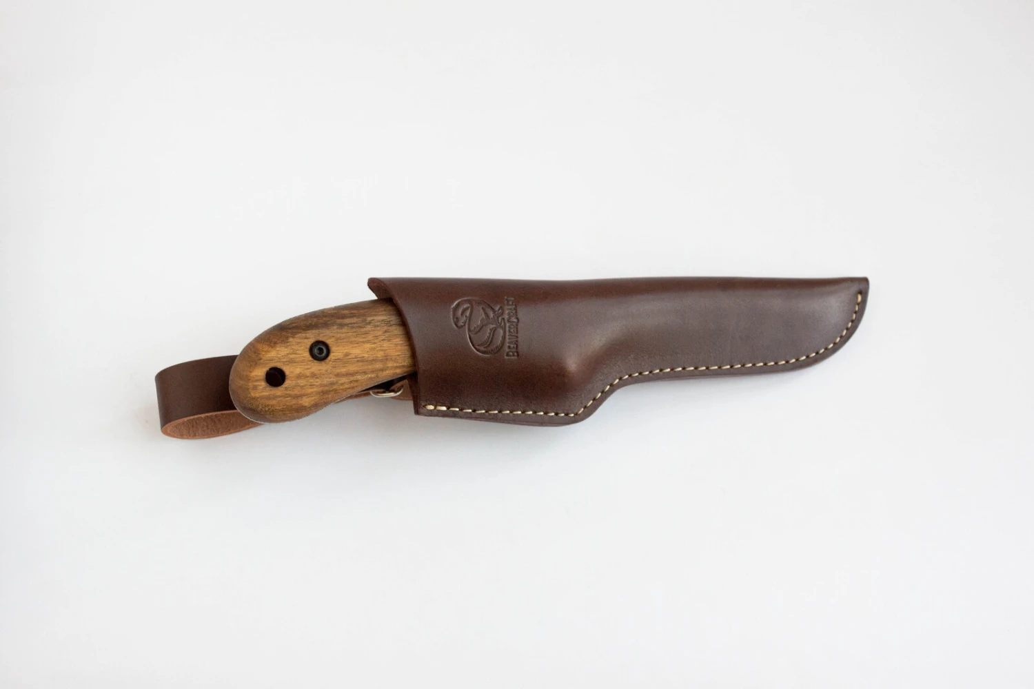 BeaverCraft BSH2 – Traditional Bushcraft Knife (Walnut Handle + Leather Sheath) - Image 3