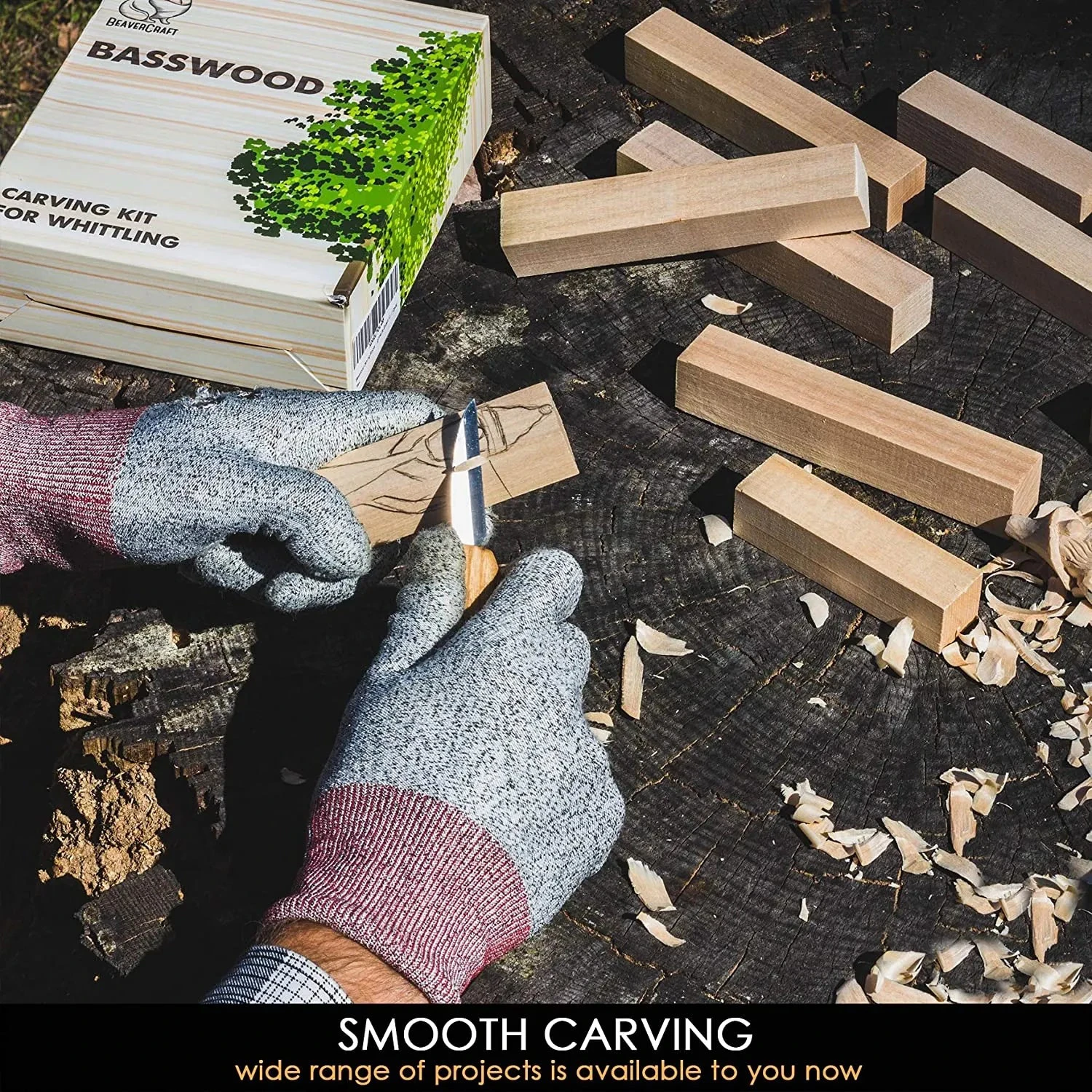 BeaverCraft BW12 – Wood Carving Basswood Block 12pcs Set - Image 3