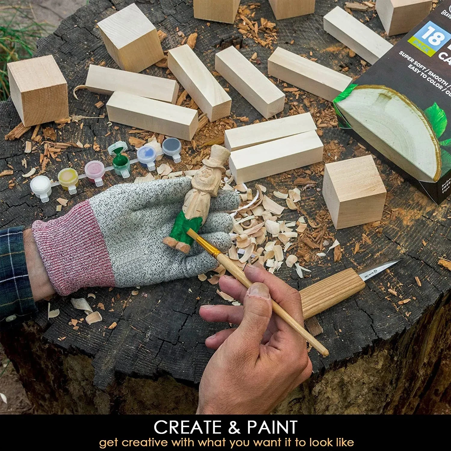 BeaverCraft BW18 β Wood Carving Basswood Block 18pcs Set - Image 4