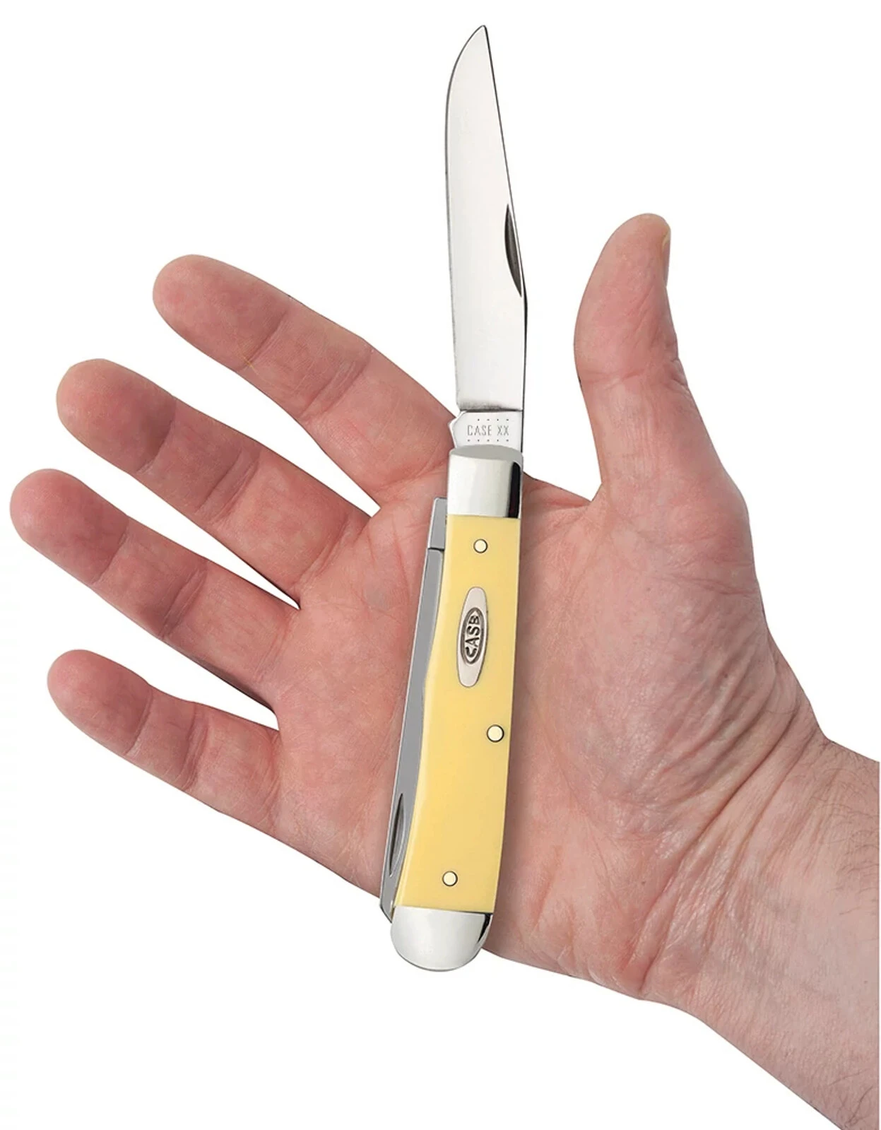 Case Yellow Synthetic (CS) Large Trapper Folder Knife #00161 - Image 3
