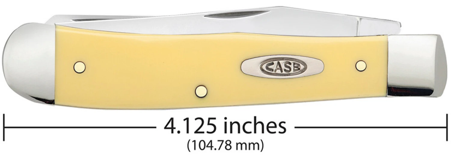 Case Yellow Synthetic (CS) Large Trapper Folder Knife #00161 - Image 5