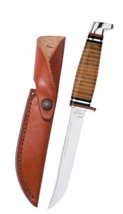 Case Stacked Leather 5" Untility Hunter Fixed Blade Knife With Sheath #381
