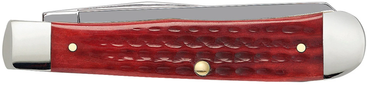 Case Pocket Worn Corn Cob Jig Old Red Bone (SS) Large Trapper Folder Knife #00783