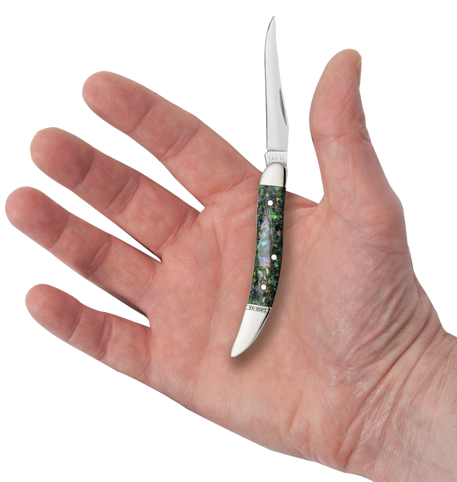 Case Abalone (SS) Small Texas Toothpick Folder Knife #12002 - Image 3