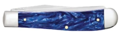 Case Sparxx Smooth Blue Pearl Kirinite® (SS) Large Trapper Folder Knife #23431