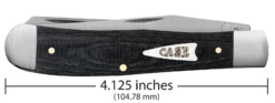 Case Smooth Black Micarta (SS) Large Trapper Folder Knife #27730