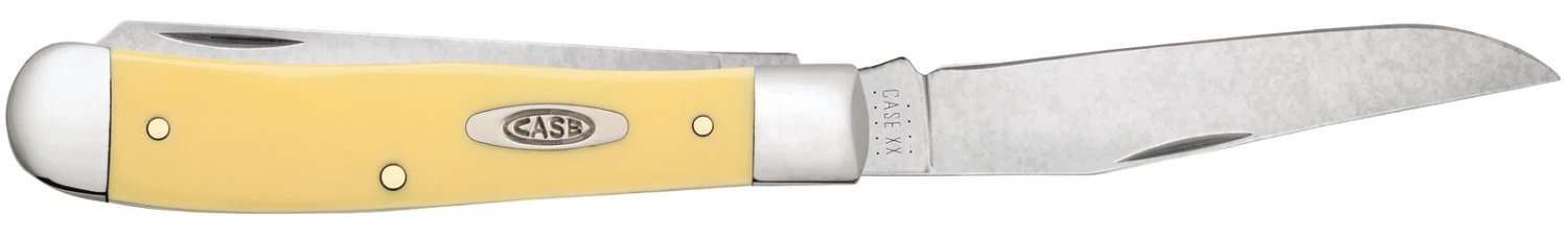 Case Yellow Synthetic (CS) Large Trapper Folder Knife W/ Pocket Clip #30114 - Image 2