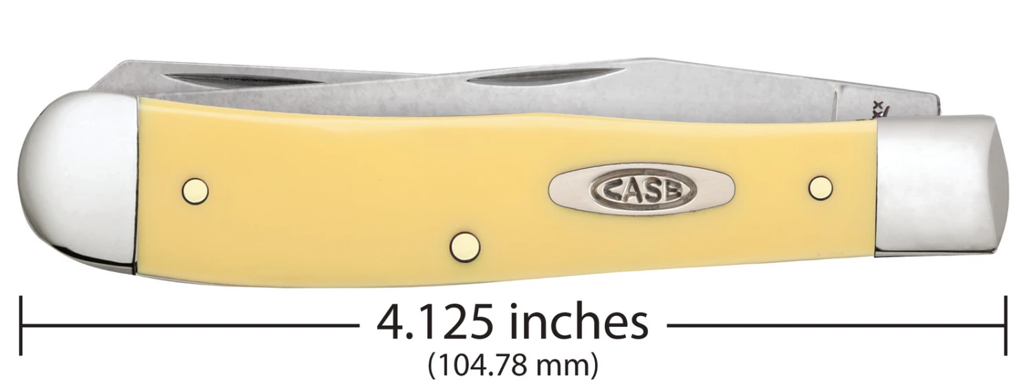 Case Yellow Synthetic (CS) Large Trapper Folder Knife W/ Pocket Clip #30114 - Image 4