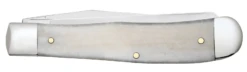 Case War Series WWII Embellished Smooth Natural Bone (SS) Large Trapper Folder Knife #50950