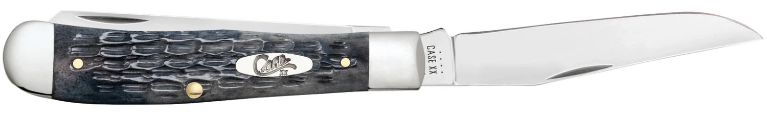 Case Pocket Worn Crandall Jig Grey Bone (CS) Large Trapper Folder Knife #58410 - Image 3