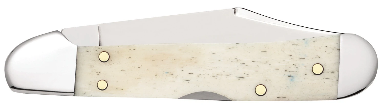 Case Star Spangled Embellished Smooth Natural Bone (SS) Mini Copperlock Folder Knife #64141 - Image 2