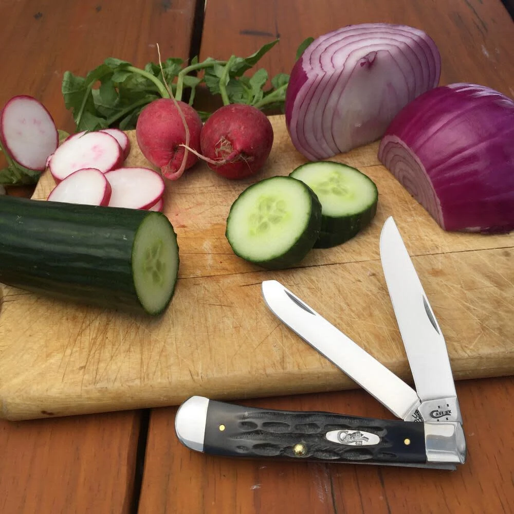 Case Jigged Buffalo Horn (SS) Large Trapper Folder Knife #65010 - Image 5