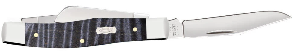 Case Smooth Purple Curly Maple Wood (SS) Medium Stockman Folder Knife #80541 - Image 2