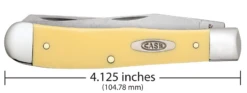 Case Yellow Synthetic (SS) Large Trapper Folder Knife W/ Pocket Clip #81091