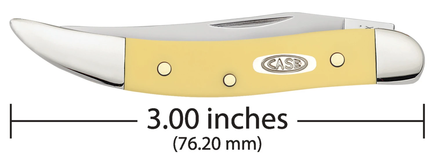 Case Yellow Synthetic (SS) Small Texas Toothpick Folder Knife #81095
