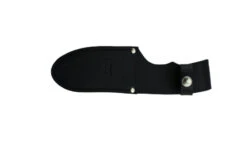 Cudeman Nesmuk Black Rubber Vanadium Steel Skinner Hunting Fixed Blade Knife, Leather Sheath - 111-H