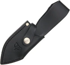 Cudeman Mini BV Black Micarta Bohler N-695 Steel Fixed Blade Knife, Leather Sheath - 115-B