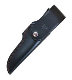 Cudeman Suther Black Micarta Bohler N690CO Steel Hunting Fixed Blade Knife, Leather Sheath - 255-M