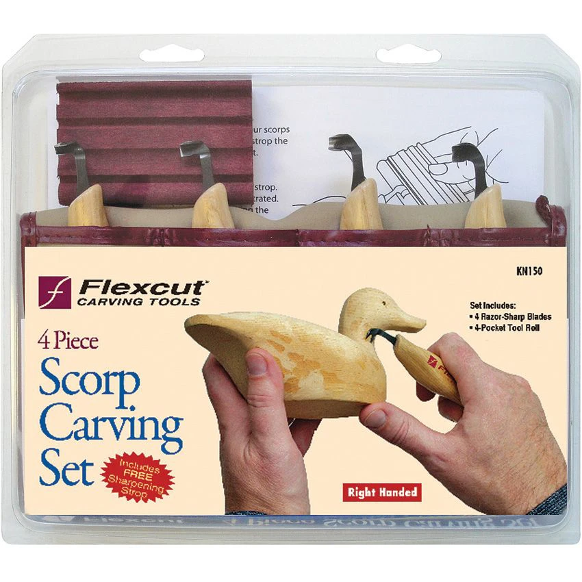 Flexcut 4-Piece Wood Carving Right-Handed Scorp Set - KN150 - Image 2