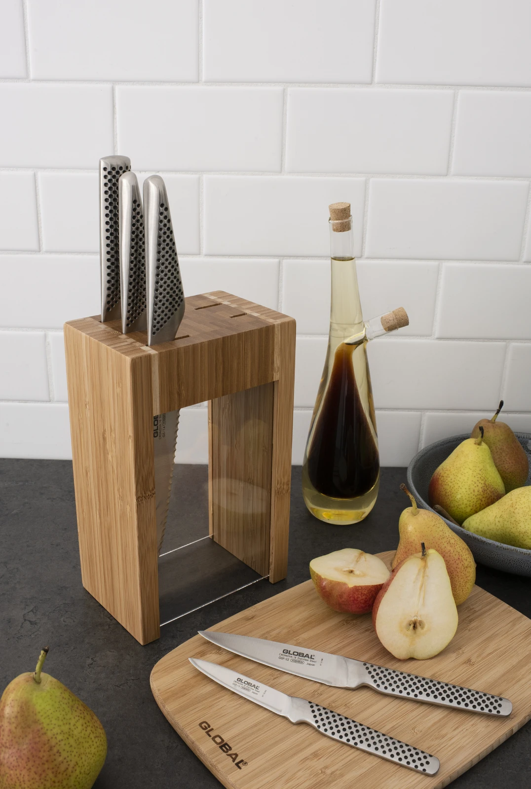 Global Teikoku 5 Piece Kitchen Knife Block Set - 79629 - Image 5