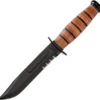 Kabar Short USMC Fixed Blade Knife 1252, Leather Sheath