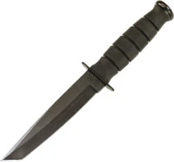 Kabar Short Black Tanto Fixed Blade Knife 1254, Leather Sheath