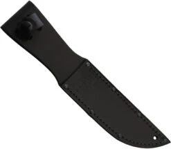 Kabar Short Black Fixed Blade Knife 1256, Leather Sheath