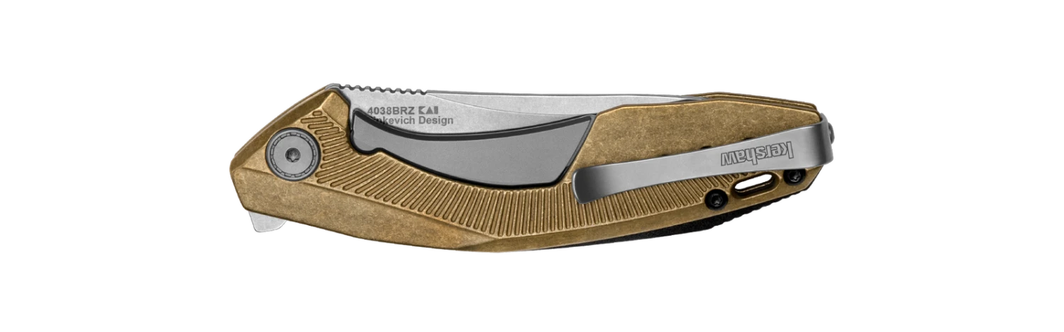 Kershaw Tumbler Brass, D2 Steel Folder Knife 4038BRZ - LIMITED PRODUCTION RUN