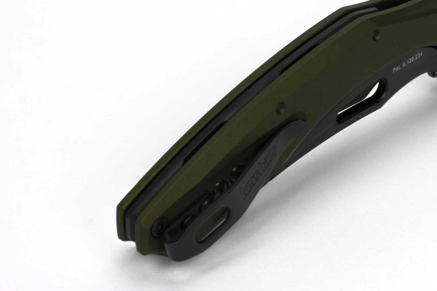 Kershaw Bareknuckle Olive Aluminium, Blackwash Sandvik 14C28N Folder Knife 7777OLBW - Image 3