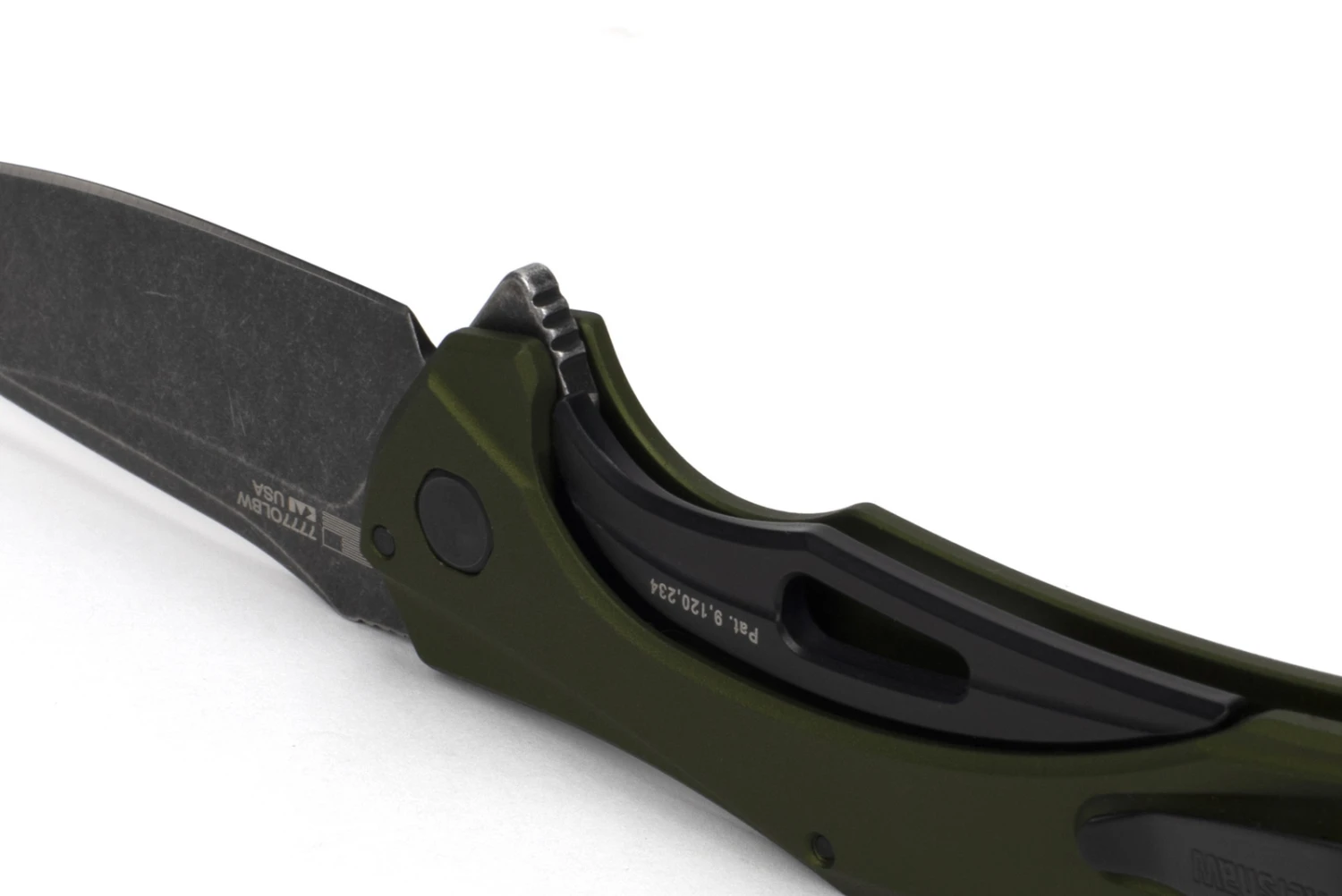 Kershaw Bareknuckle Olive Aluminium, Blackwash Sandvik 14C28N Folder Knife 7777OLBW - Image 4