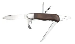 Mikov Hiker 6-Function Rosewood Linerlock Folder Knife, Leather Sheath - 116-ND-6 AK/KP