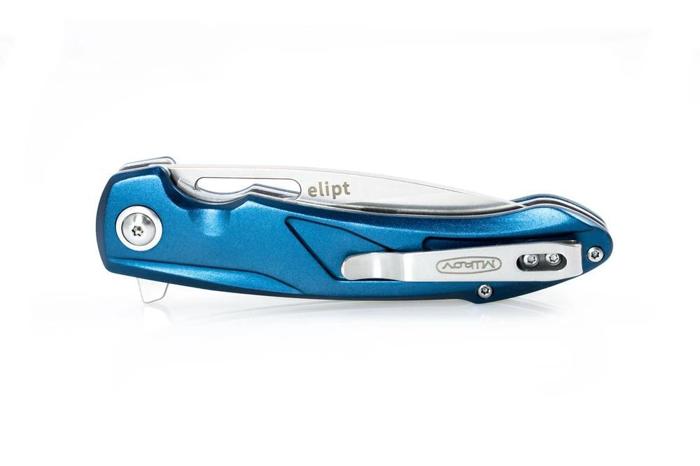 Mikov Elipt Stonewash Linerlock D2 Steel Blue Duralumin Elox Pocket Folder Knife - ELIPT - Image 4