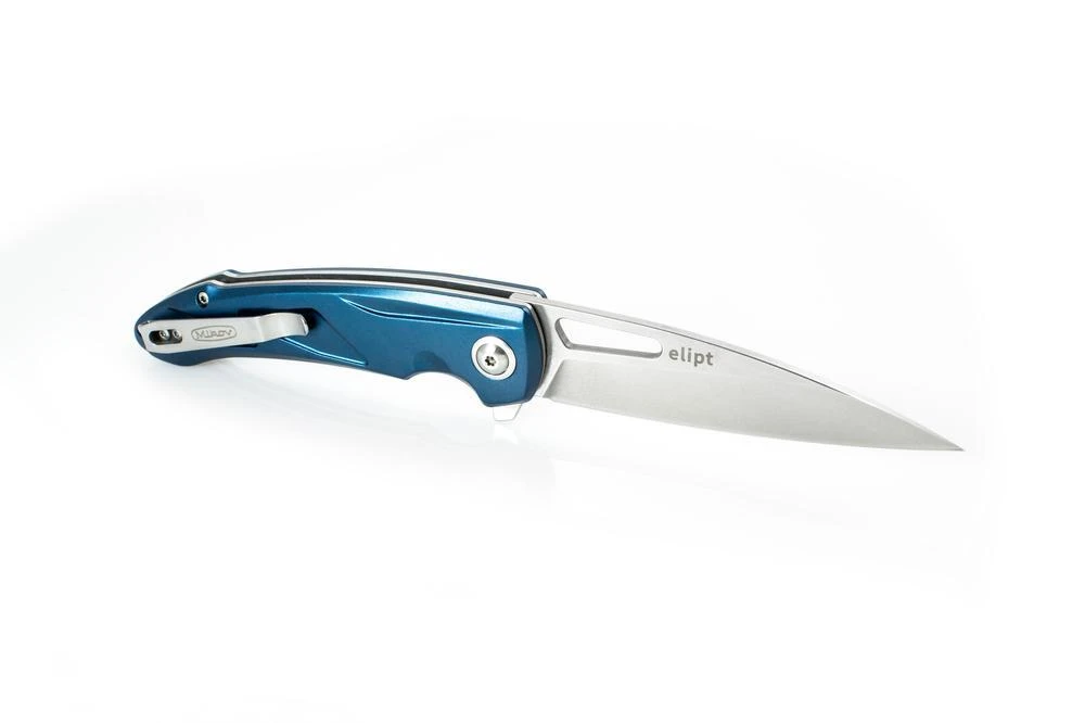 Mikov Elipt Stonewash Linerlock D2 Steel Blue Duralumin Elox Pocket Folder Knife - ELIPT - Image 5