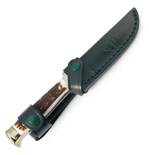 Puma Jagdnicker Nach Frevert Stag Handle Fixed Blade Hunting Knife, Leather Sheath - 113587 - Image 2