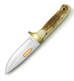 Puma IP Elk Hunter Stag Fixed Blade Knife, Leather Sheath - 816050
