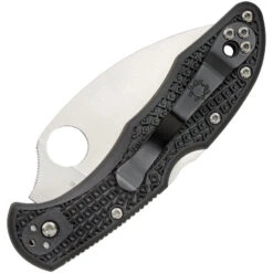 Spyderco Delica 4 Black FRN, Satin Warncliffe Plain Edge Folder Knife - C11FPWCBK
