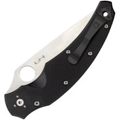 Spyderco Opus Black G10, Satin Plain Edge Folder Knife - C218GP