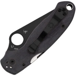 Spyderco Para 3 Black G10, Black Plain Edge Folder Knife - C223GPBK