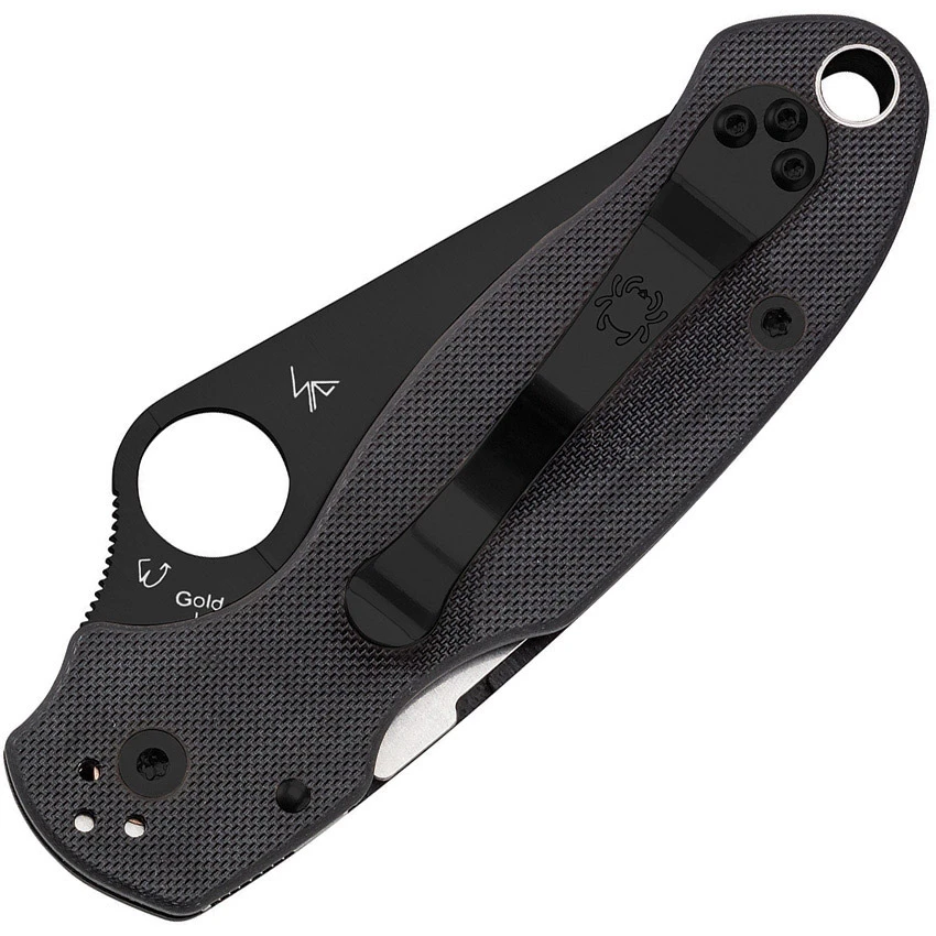Spyderco Para 3 Black G10, Black Plain Edge Folder Knife - C223GPBK