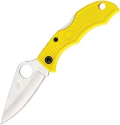 Spyderco Ladybug 3 Salt Yellow FRN, Satin Plain Edge Folder Knife - LYLP3