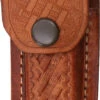 Brown Leather Embossed Basketweave Belt Sheath To Suit 3 - 3.5 Inch Knife