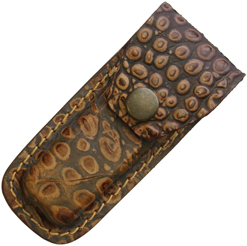 Alligator Pattern Brown Leather Belt Sheath To Suit 3 - 3.5 Inch Knife