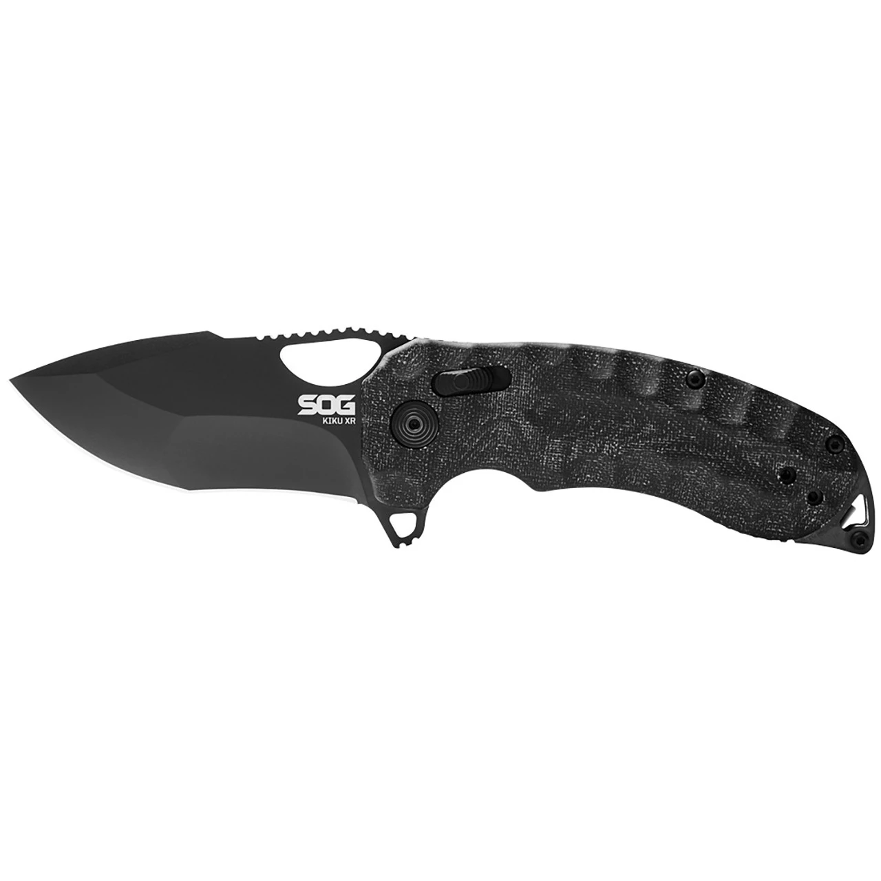 SOG Kiku XR Blackout Linen Micarta Tanto Folder Knife 12-27-02-57 - Image 2